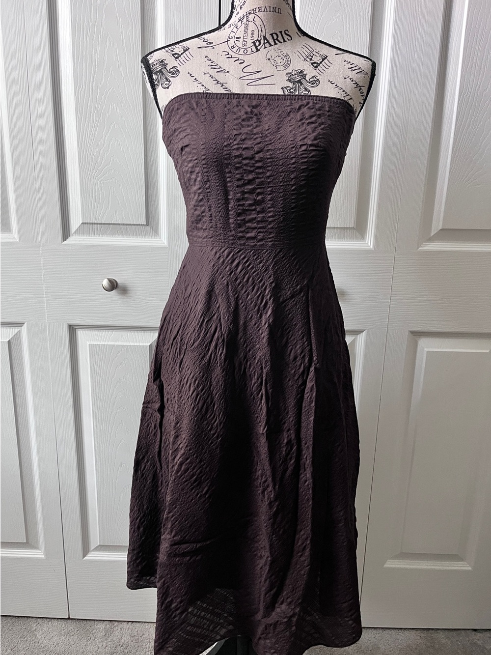 J Crew brown strapless dress